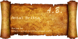 Antal Britta névjegykártya